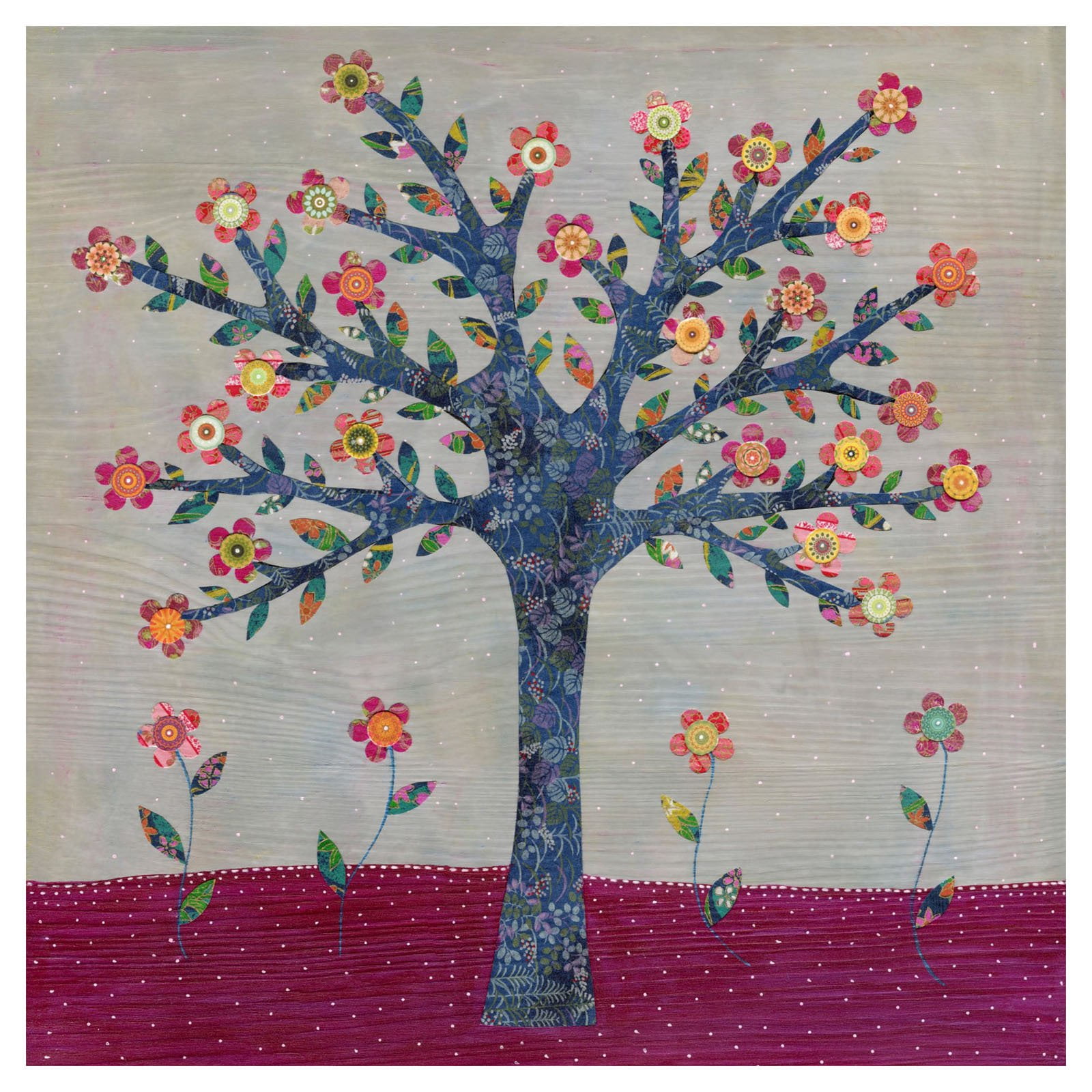 Marmont Hill Whimsical Flower Tree Print on Wrapped Canvas