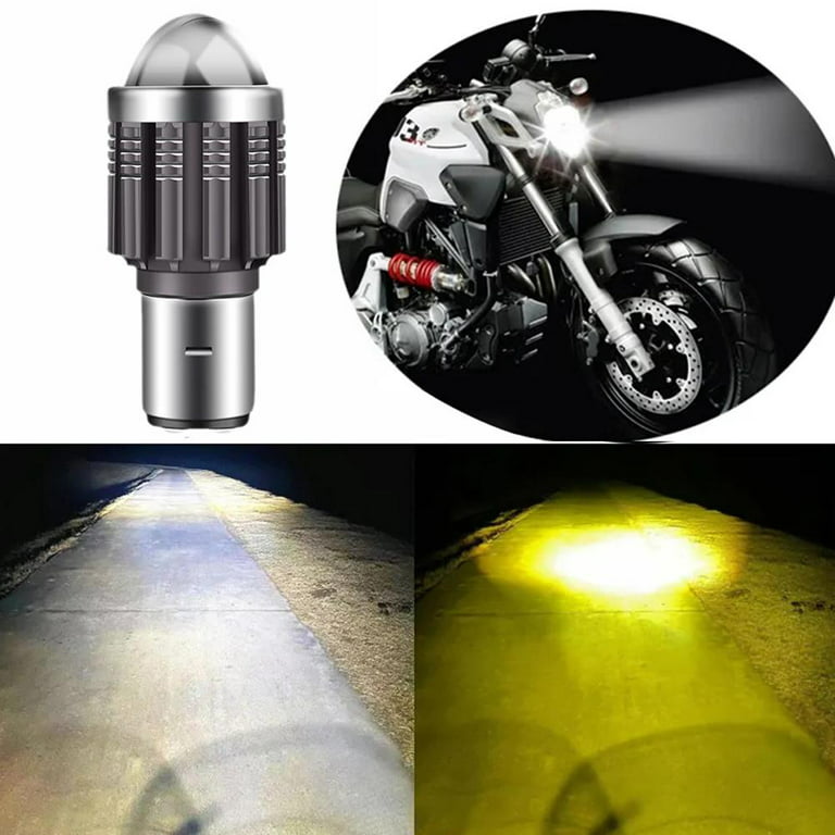 BA20D H6 12V LED Motorcycle Headlight Spot Light Bulb Hi/Lo Motorbike HeadlampNE C6n6, White