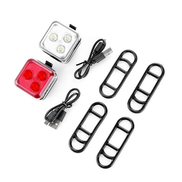 Bangcool Square Bike Light Set Plastic Bicycle Headlight Bike Light Strap Bike Tail Light