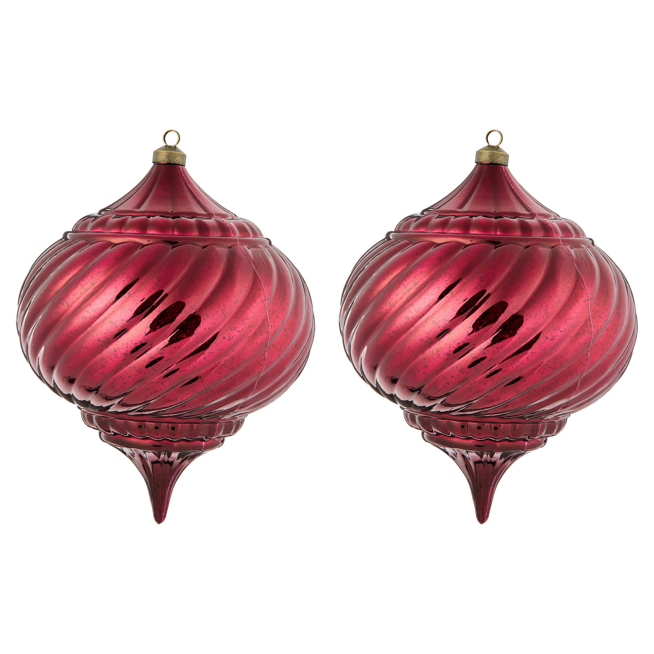 My Texas House Burgundy Finial Christmas Ornaments 2-Pack photo 3
