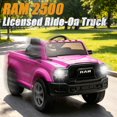 thumbnail image 3 of COCLUB RAM 2500 12V Electric Car for Kids, Ride on Toys W/Remote Control, Truck Bed Storage, Bluetooth, Music, Gift Pickup For Kids Aged 3-5, Pink, 3 of 8