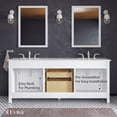 thumbnail image 5 of Totti Artemis 72 Inch White Transitional Double Sink Bathroom Vanity, 5 of 7