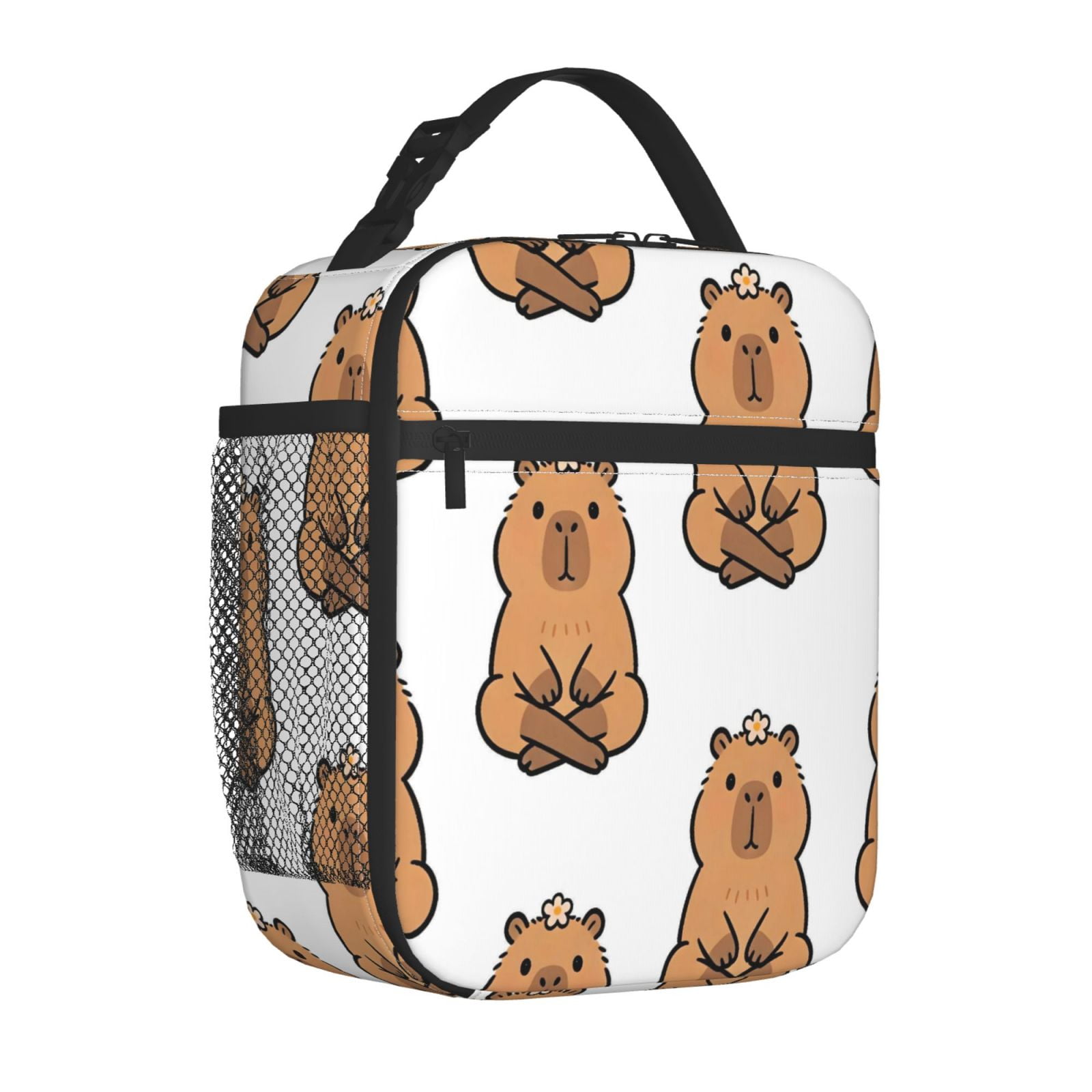 Lunch Bag For Women Men Insulated Portable Lunch Box Bento Box Office Picnic Travel Cooler Bag Cartoon Capybara (6)
