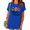 Blue, variant on UNISHE White Positive Quote Graphic Shirt Women's Short Sleeve Crew Neck Flower Print Casual Pullover Tops