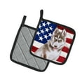 thumbnail image 2 of Caroline's Treasures Siberian Husky Grey Patriotic Pair of Pot Holders, 2 of 2