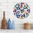 thumbnail image 3 of Yayeee 10" Wall Clock Battery Operated Quartz Round Silent Non-Ticking Home Decor, Green Simple Triangles, 3 of 6