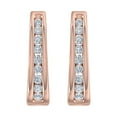 thumbnail image 2 of 1/4 Carat Channel Set Natural White Diamond Ladies Hoop Earring in 10K Rose Gold, 2 of 4