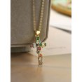 thumbnail image 3 of QQTDFG Multicolor Cubic Zirconia Cross Charm Necklace Statement Necklace Modern-default, 3 of 3