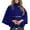 Royal Blue, variant on Women's Elegant Woolen Cape Coat - Solid Color Waist Tie Hooded Outerwear, Stylish Warm Winter Jacket, Army Green Size L