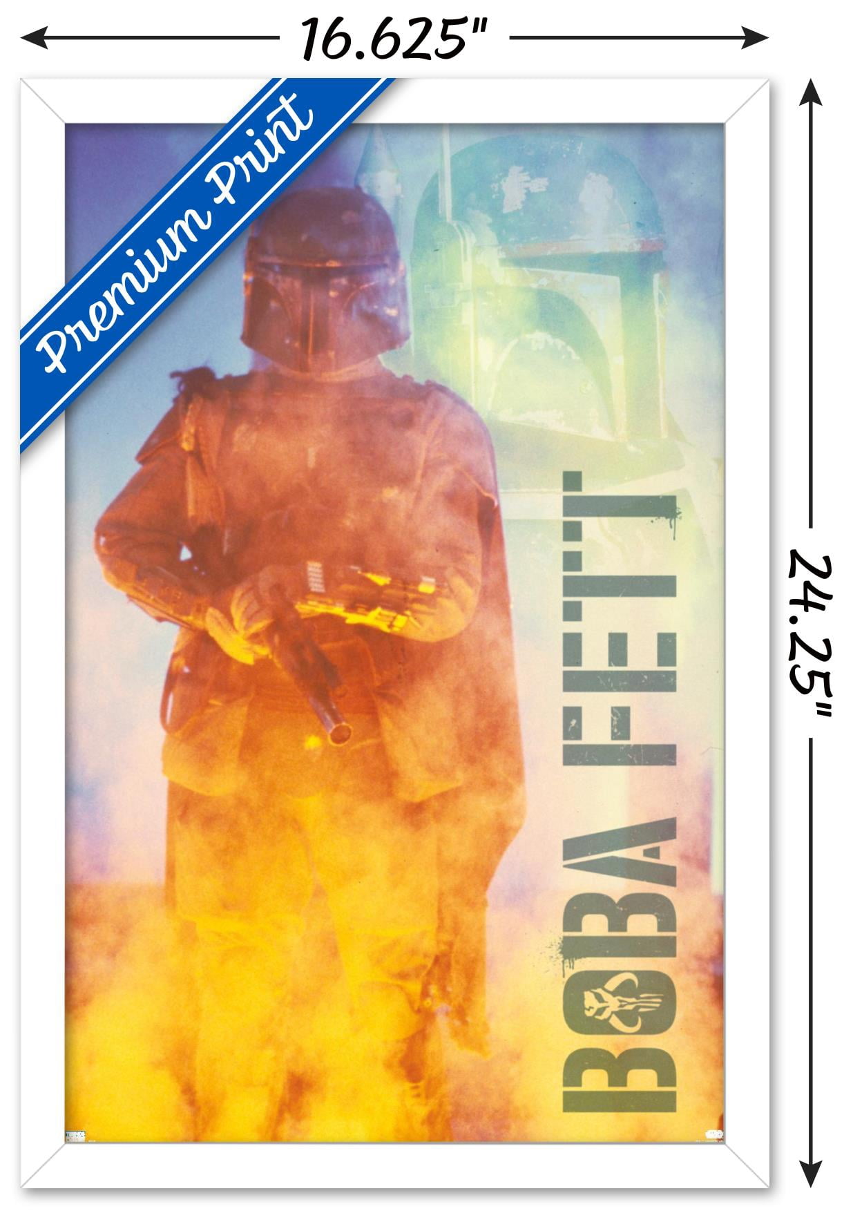 Star Wars: The Empire Strikes Back - Boba Fett Wall Poster, 14.725" x 22.375", Framed