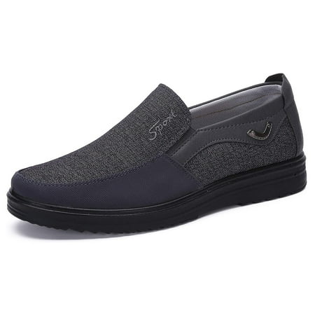 Men s Loafers Casual Slip On Dress Shoes Walking Leather Soft Boat Driving Lightweight Breathable Large Size Gray(13 M US