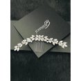 thumbnail image 1 of LORETTA - BOLD MARQUISE CRYSTAL LEAF HAIR COMB IN SILVER, 1 of 4