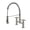 Brushed Nickel, variant on Gourmetier GS1270AX Heritage Double-Handle Deck-Mount Pre-Rinse Bridge Kitchen Faucet, Matte Black