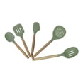 thumbnail image 3 of JUEGO DE 5 UTENSILIOS DE SILICONA COLOR VERDE CON MANGO DE MADERA 39787, 3 of 3