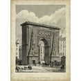 thumbnail image 2 of Pugin, A. 15x18 Black Ornate Wood Framed with Double Matting Museum Art Print Titled - Porte St. Denis, 2 of 4