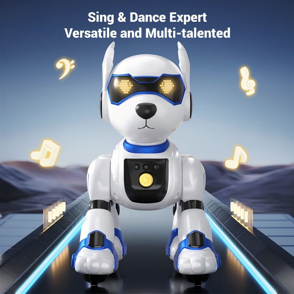 RC Robot Dog Interactive Electronic Pet Children's Puzzle Toy Remote Control Simulation Stunt Machine Dog Voice Control Singing and Dancing Expert