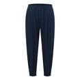thumbnail image 4 of FINALGANG Mens Solid Color Casual Elastic Waist Beach Pants Loose Fit Comfortable Lightweight Sweatpants With Side Pocket For Daily Wear Blue XL, 4 of 7