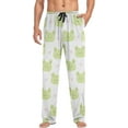 thumbnail image 3 of Men's Pajama Pants with Pockets Sleepwear Lounge Pants Stretch Casual Cute Frogs Pink Polk Dots, 3 of 6