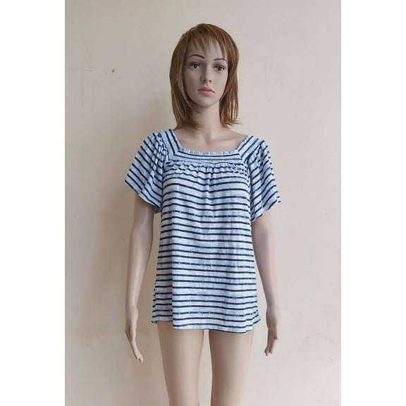 Como Blue Women´s Striped Navy White Top Size M