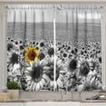 thumbnail image 1 of Ambesonne Modern Long Kitchen Curtains Sunflower Field Black And White A Single Yellow Flower Spring Landscape Individuality Two Panels Drapes With Rod Pocket Room Decor 55"" X 45"" Grey Yellow, 1 of 3