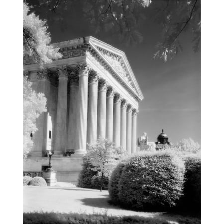 - 1970s Infrared Photograph Front Of Supreme Court Building Washington Dc Usa Poster Print By Vintage Collection