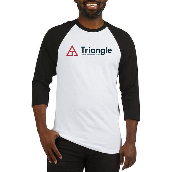 CafePress - Triangle Tagline Horizontal Baseball Jersey - Cotton Baseball Jersey, 3/4 Raglan Sleeve Shirt