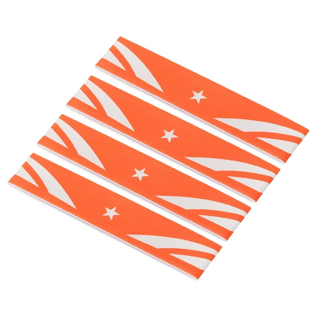 Unique Bargains 9.8'x0.7' Badminton Racket Head PU Protector Sticker Racquet Guard Tape, Orange 4 Pack