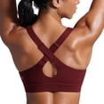 thumbnail image 1 of Sostén CRZ YOGA Butterbreeze con espalda cruzada rojo Merlot XL, 1 of 4