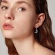 thumbnail image 2 of Aretes de Mujer de Plata 925 con Cruz retro de Luna y Diamantes con Tachuelas, Aretes Colgantes Personalizados y Simples de Nicho, 2 of 5