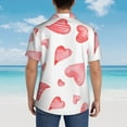 thumbnail image 6 of Disketp Hawaiian Shirts For Men,Pink Hearts Print Mens Casual Short Sleeve Button Down Shirts Beach Shirt, 6 of 8
