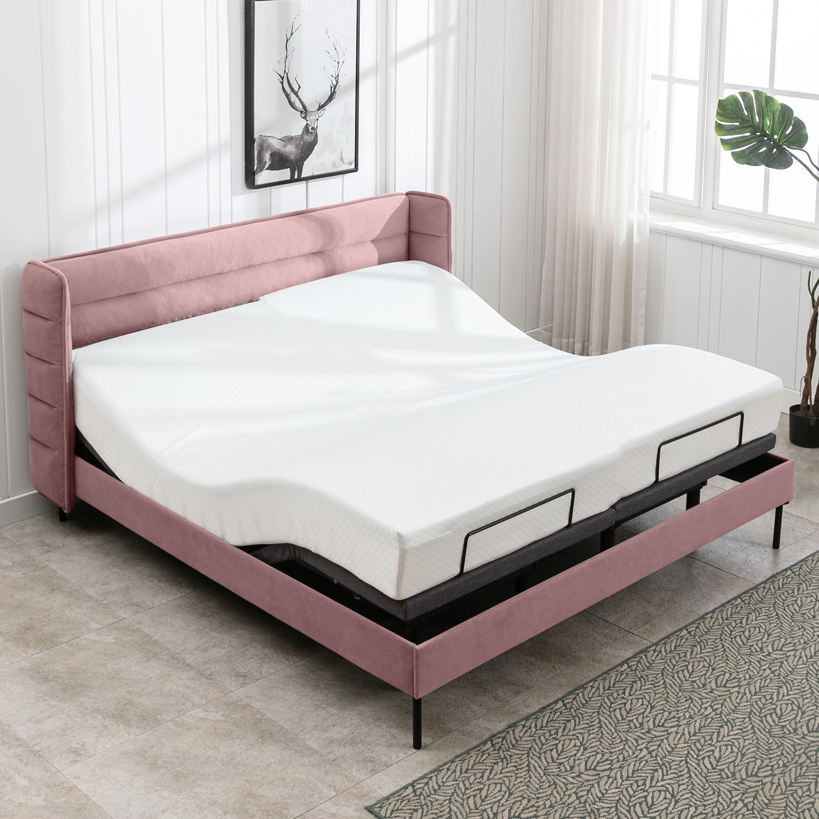 MUZZ Modern Design Luxury Queen Size Motorized Adjustable Bed Base