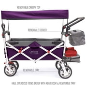 Push and Pull Stroller Wagon with Removable Canopy | Silver Series | Purple