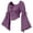 Purple, variant on Xijirk Women's Renaissance Cosplay Corset Top Off Shoulder Front Tie Bell Flare Sleeve Cropped Bodice Blouse for Halloween Party Role Play,White,S