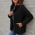 thumbnail image 6 of Herrnalise Jackets For Women Fashion Solid Pocket Color Jacket Plush Long Sleeves Lapel Coat Shackets For Women 2024 fall Black,XXL, 6 of 8