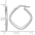 thumbnail image 4 of 14k White Gold Polished Square Hoops - 23.65mm Earrings- Made In Italy, 4 of 6