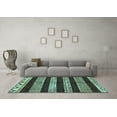thumbnail image 3 of Ahgly Company Indoor Square Abstract Light Blue Modern Area Rugs, 8' Square, 3 of 4