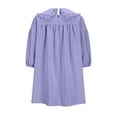 thumbnail image 5 of LADIGASU Clearance Women's 3/4 Puff Sleeve Plaid Mini Dress Lapel Doll Collar Loose Dress, 5 of 6