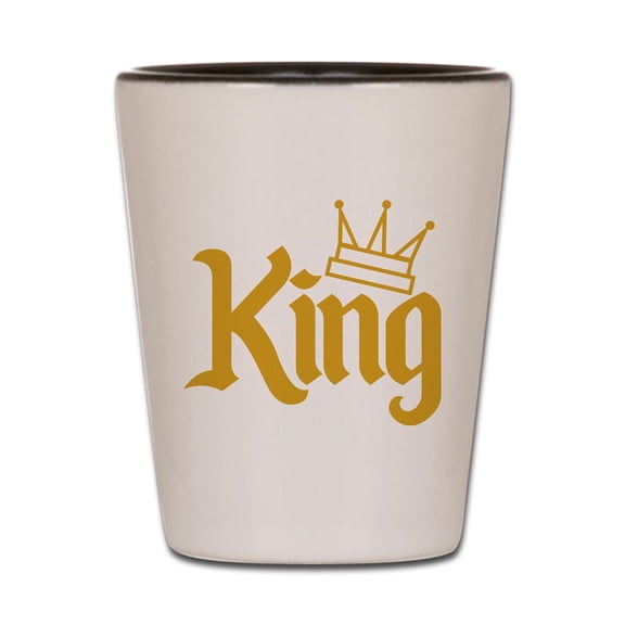 CafePress - King Gold - White/Black Shot Glass, Unique and Funny Shot Glass