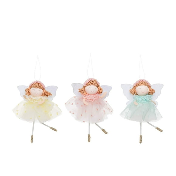 C&F Home Angels Handmade Hanging Christmas Tree Ornaments Assortment of 3 Xmas Festive Winter Holidays Artificial Balsam Pine Tree Decor Decoration A/3 White