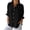 Black, variant on Women Casual Linen Shirt Solid Color Tie Back Blouse Loose Bubble Wrinkle Design Fashion Top, White L