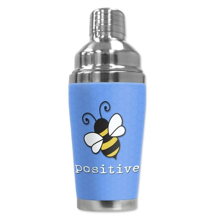 

Mugzie brand 16-Ounce Cocktail Shaker with Insulated Wetsuit Cover - Bee Positive