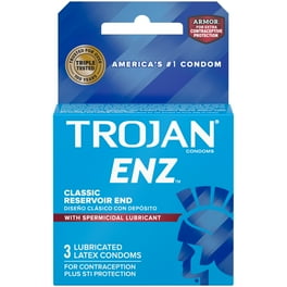 Trojan ENZ Non-Lubricated Condoms, 3ct  America's #1 Brand, STIs  Protection, Electronically Tested Quality - Walmart.com