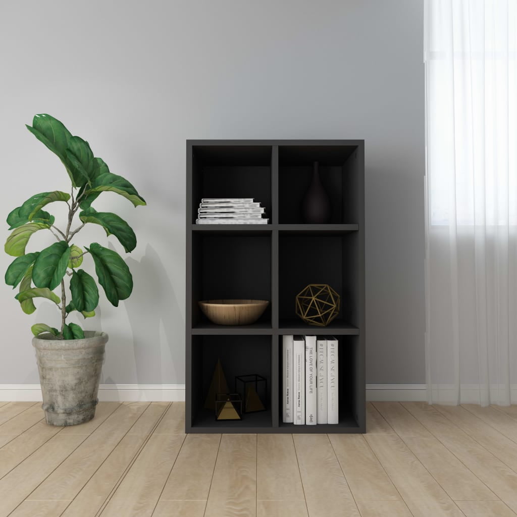 Kepooman 26" Modern 3-Tier Storage Bookshelf Cupboard for Home Office, Black