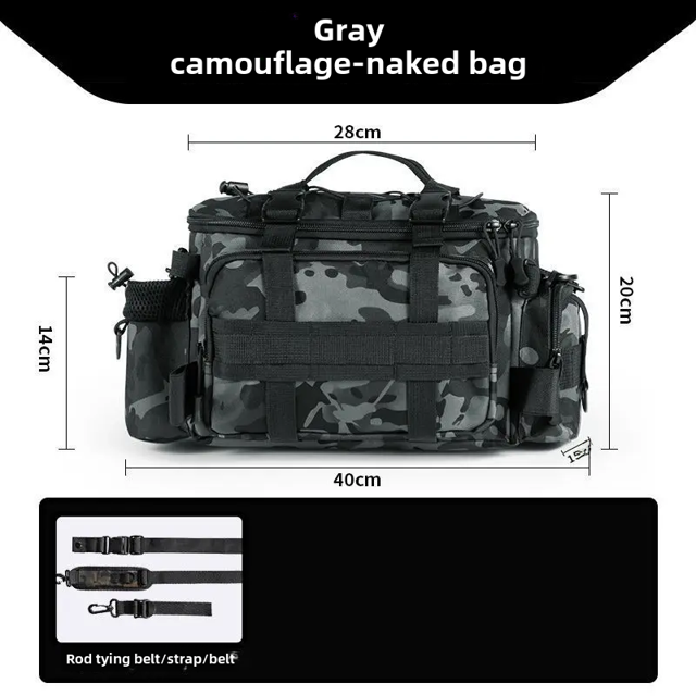 Riñonera multifuncional para pesca, bolsa de gran capacidad para guardar cañas, accesorios de pesca impermeables y especiales