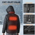 thumbnail image 4 of Bodychum Heated Jacket for Women Men with Battery Pack, 6 Heating Zones Lightweight Unisex Oversize Body Warm Coat, Black, XXL, 4 of 7