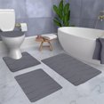 thumbnail image 4 of kladzum Bathroom Rugs Sets 4 Piece with Toilet Cover, Foam Bathroom Mats Set, Non Slip Bath Mats for Bathroom, Water Absorbent Toilet Mats, Machine Washable Bath Rugs for Tub, Toilet and Floor Mat, 4 of 8