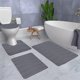 thumbnail image 3 of Juego de 4 alfombrillas de baño de espuma, suaves, absorbentes y antideslizantes, lavables a máquina y de secado rápido, para hogares y baños de invitados. Aestivo | Gris oscuro | AESTIVO, 3 of 7