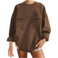 thumbnail image 1 of Cameland Chandails en Molleton Oversize Automne Hiver pour Femmes Manches Longues Col Rond Décontracté Imprimé Pull Tops Chemises, 1 of 3