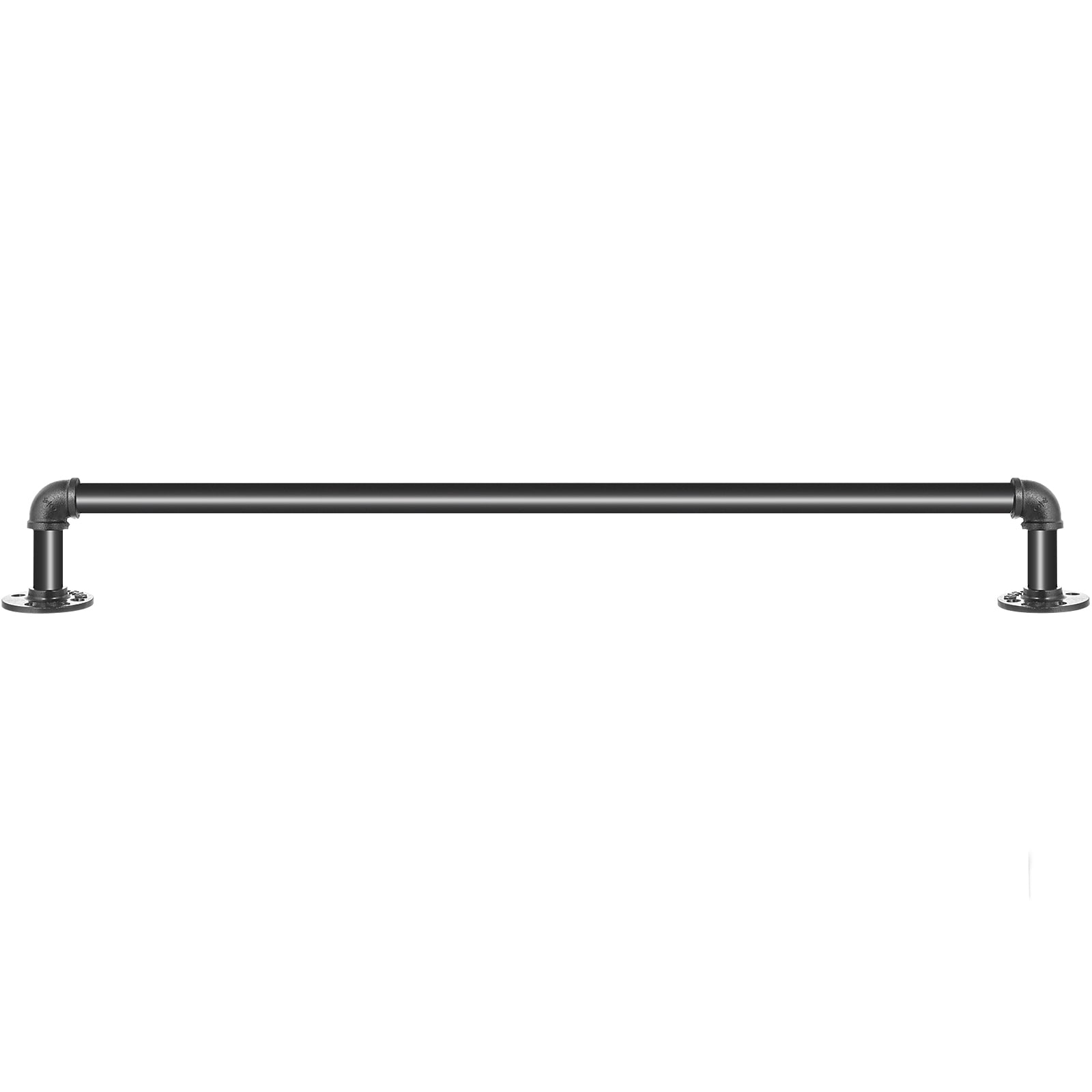 VEVOR Pipe Stair Handrail, 2ft Staircase Handrail, Industrial Pipe Handrail with Wall Mount Support, Round Corner Wall Handrailings for Indoor, Outdoor