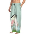 thumbnail image 2 of Junzan Men'S Pajama Pants White Bunny Bottom And Easter Eggs Sleepwear Pants Pj Bottoms Drawstring And Pockets, 2 of 9